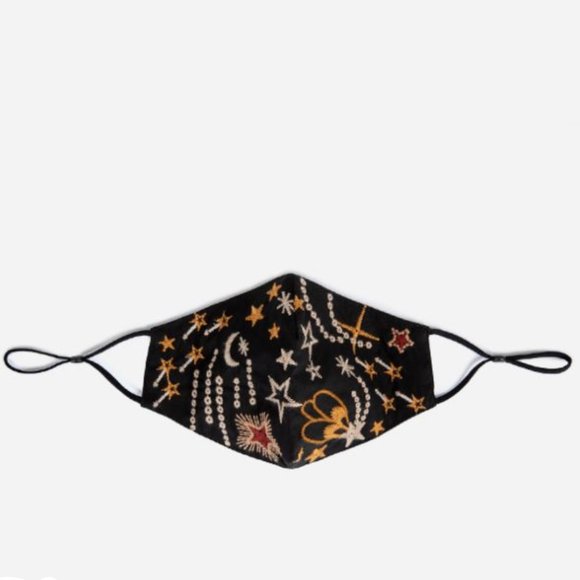 NEW Johnny Was Embroidered Stars & Moon Face Mask - Picture 3 of 4